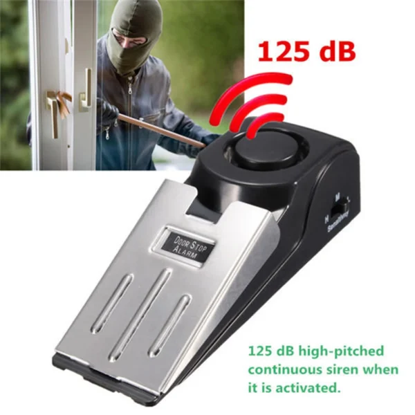 Portable 125DB Door Stop Alarm Wedge-shaped Stainless Steel 3 Sensitivity Level Sensor Wireless Home Travel Security - Image 6