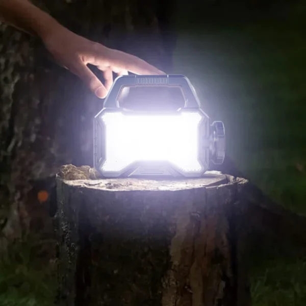 Solar Camping Lantern Long Range Outdoor Camping Searchlight Handheld Spotlight Torch Emergency Light Waterproof COB Hiking Lamp - Image 2