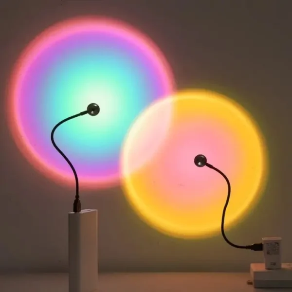 USB Sunset Projection Photography Atmosphere Decoration Background Lighting Coffee Light Night Mini Neon Home Wall LED Bar Rgb