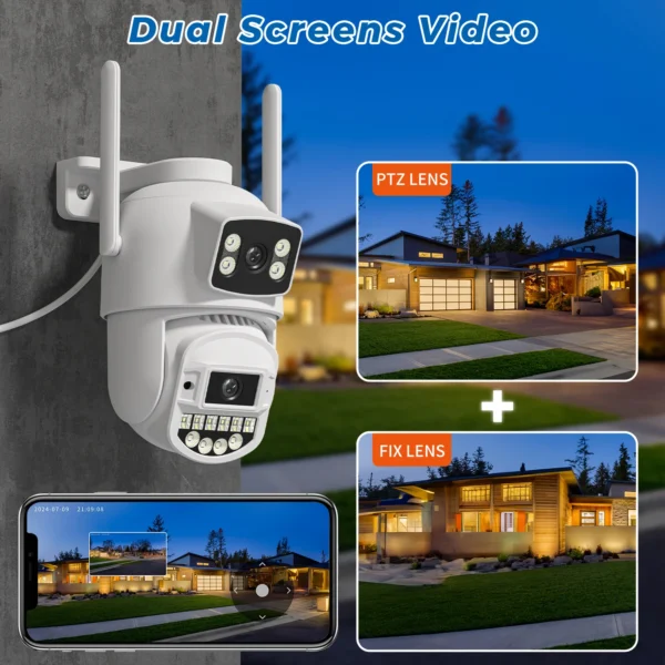 2.4G/5G Wifi Surveillance Camera Outdoor 10MP 5K IP Camera Dual Lens Human Detection 5X Digital Zoom 8MP 4K WIFI Security Camera - Image 2