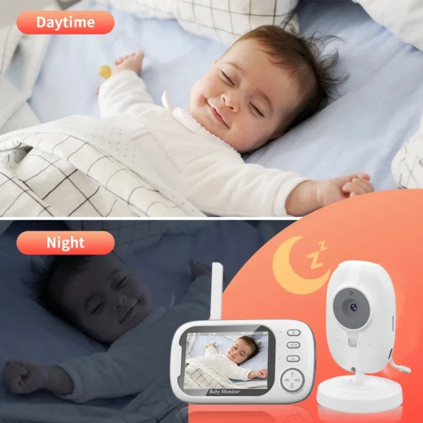 Cdycam New 3.5 inch Wireless Video Baby Monitor Night Vision Temperature Monitoring 2 Way Audio Talk Baby Nanny Security Camera - Image 4