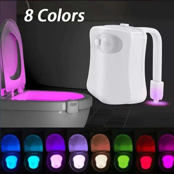 Motion Sensor Toilet Light LED Night Lights 8 Colors Washroom Night Lamp Toilet Lamp Bowl Lighting For Bathroom Washroom