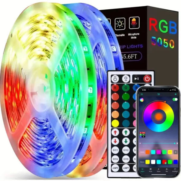 RGB 1-40M Led Strip Light Bluetooth 5050 5V USB App Control Diode Led Tape Flexible Ribbon Tape Luces for Garden Bedroom Party