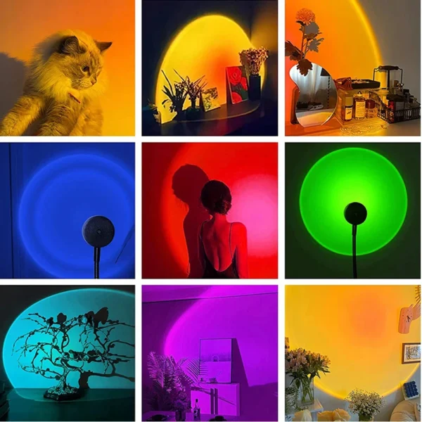 USB Sunset Projection Photography Atmosphere Decoration Background Lighting Coffee Light Night Mini Neon Home Wall LED Bar Rgb - Image 6