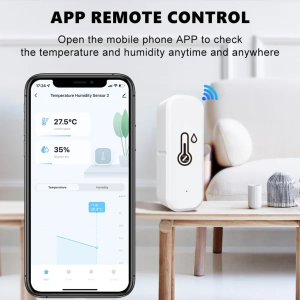 Tuya ZigBee Wifi Temperature and Humidity Sensor Smart Life Remote Monitor Smart Home Indoor Hygrometer Work with Alexa Google - Image 3