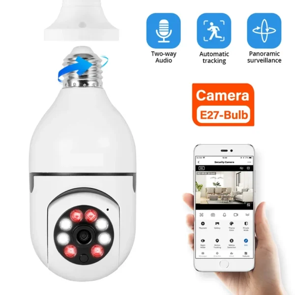 E27 bulb camera 360 degree rotating lighting wireless network link multifunctional camera suitable for indoor and outdoor use