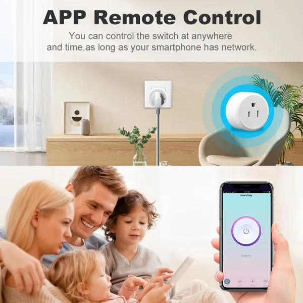 Tuya Wifi US Socket Smart Plug 10A Mobile Phone Remote Voice Control Timing Switch Google Assistant Alexa Voice Control - Image 3