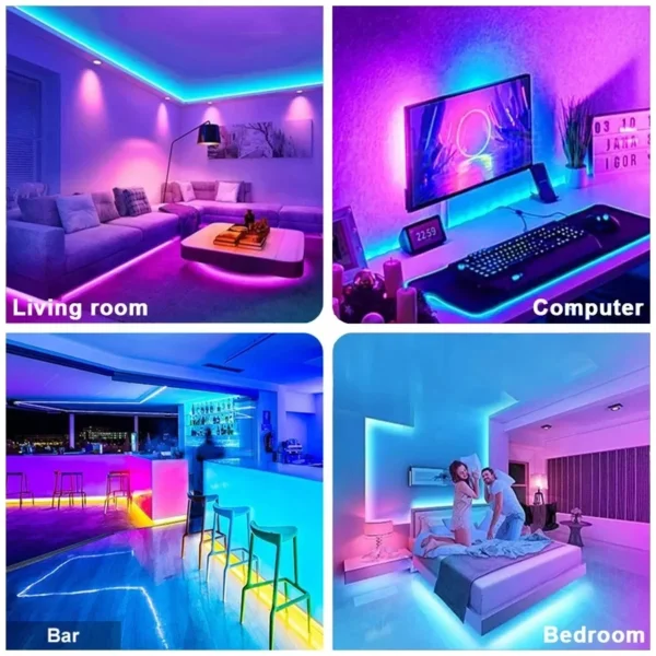 RGB 5050 Led Strip Lights APP with Remote Control Flexible Ribbon Color Change Led Lamp Tape Festival Party Decor TV Backlight - Image 6