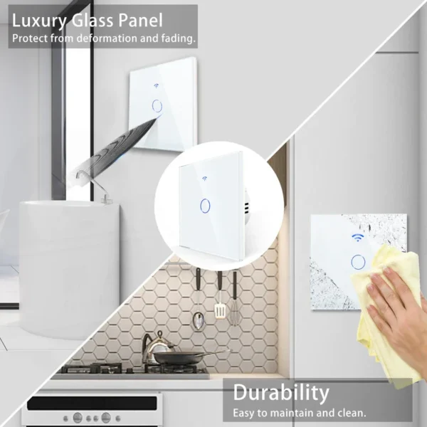 AXUS EU WiFi Smart Light Switches Touch Switch RF433 No Neutral Wire Smart Home Life Tuya App Control Support Alexa Google Home - Image 4