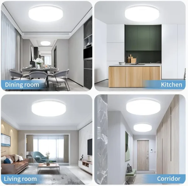 12 Inch Ceiling Light Round Modern LED Ceiling Lamp White Flush Mount LED Lights Fixture for Kitchen Bedroom Living Room Hallway - Image 5