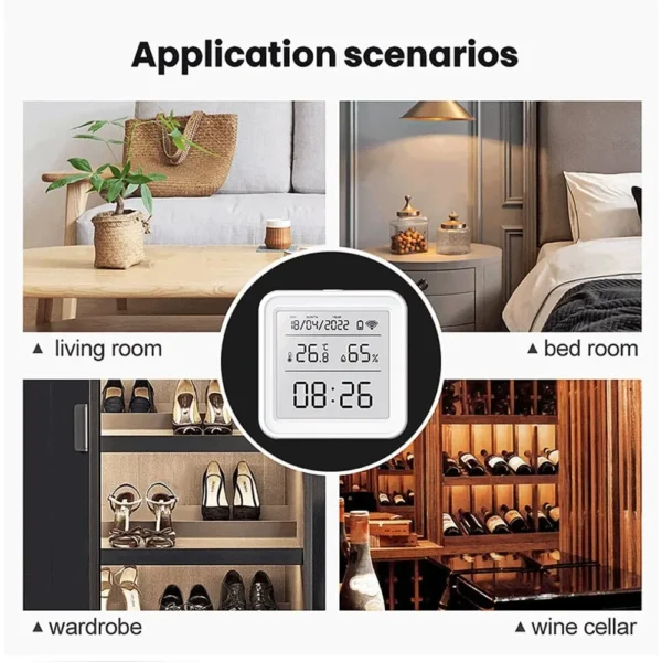 Tuya WIFI Smart Temperature Humidity Sensor Hygrometer Thermometer Backlight Smart Life Support Alexa Google Assistant - Image 4