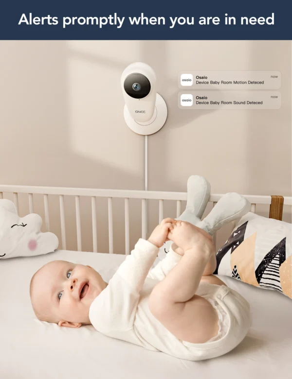 GNCC C1Pro 2k Smart wifi Baby Monitor Camera, Indoor Surveillance Camera, WiFi Camera, Motion/Sound Detection - Image 4