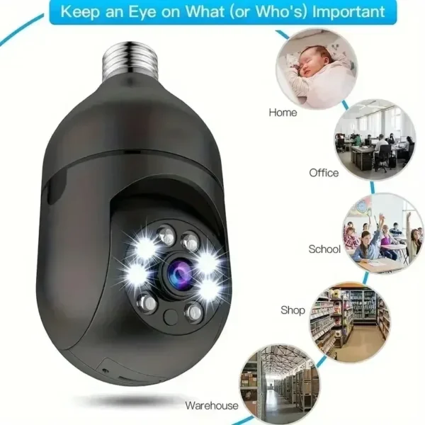 Panoramic bulb camera wireless E27 bulb camera projection 360 degree rotation high-definition night vision full-color - Image 5