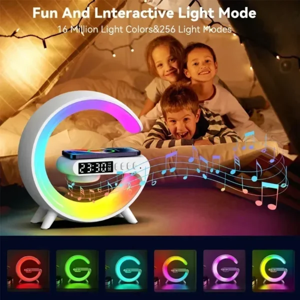 Multifunction Wireless Charger Pad Stand Speaker TF RGB Night Light 15W Fast Charging Station for iPhone Samsung Xiaomi Huawei - Image 2