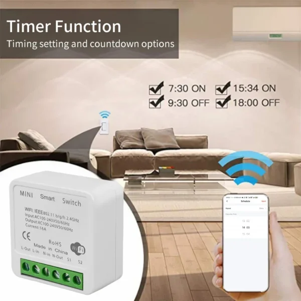 Tuya Smart WiFi Switch 16A 20A Breaker RF433Mhz Relay Module 2-way Control Smart Life APP Remote Support Alexa Google Home - Image 4