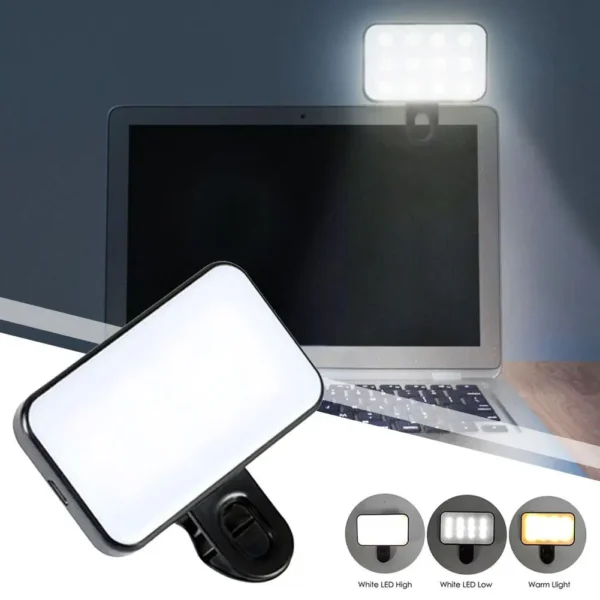 LED Selfie Light Phone Fill Light 120 LED 3000mAh Rechargeable Portable Video Light for Tiktok Vlog Video Conference Selfie S6Z8