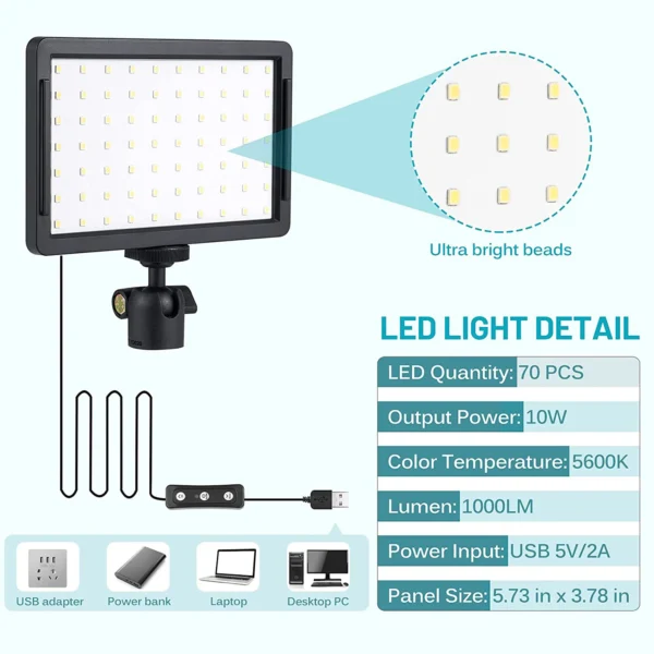 Photography LED Video Light Panel Lighting Photo Studio Lamp Kit For Shoot Live Streaming Youbube With Tripod Stand RGB Filters - Image 4