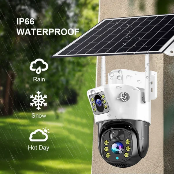 4G SIM Card Solar Camera WiFi 360 IP Camera 8MP 4K CCTV Battery Cameras Outdoor Dual Lens Smart Home Security Surveillance Solar - Image 3