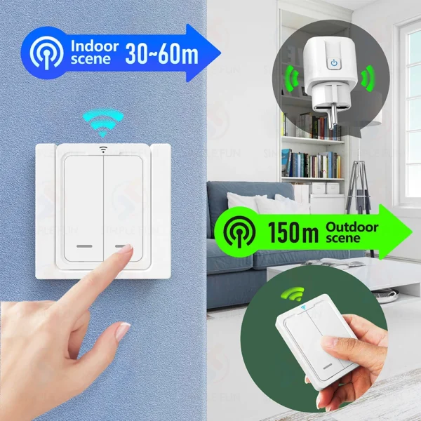 EU FR 220V Wireless Remote Control Socket 16A RF433Mhz Smart Plug Magnetic Panel Switch Electrical Outlet for Home Appliance - Image 3