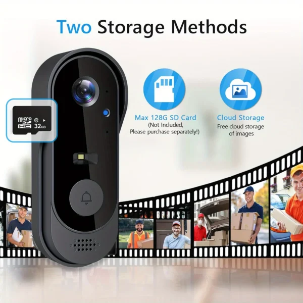 Tuya WiFi Home Smart Video doorbell Outdoor bidirectional HD door eye camera 1080P support SD card cloud storage waterproof - Image 3