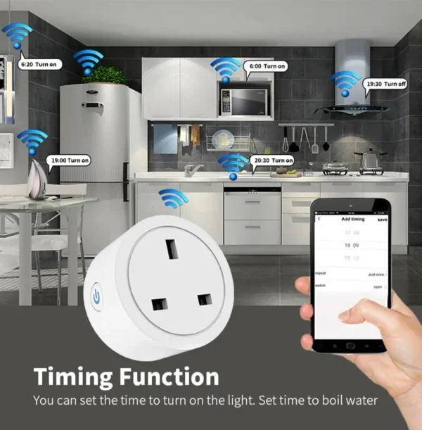 20A/16A UK Plug TUYA WIFI Smart Socket With Power Monitor Voice Control Timing Home Power Socket Works with Alexa Google Home - Image 5