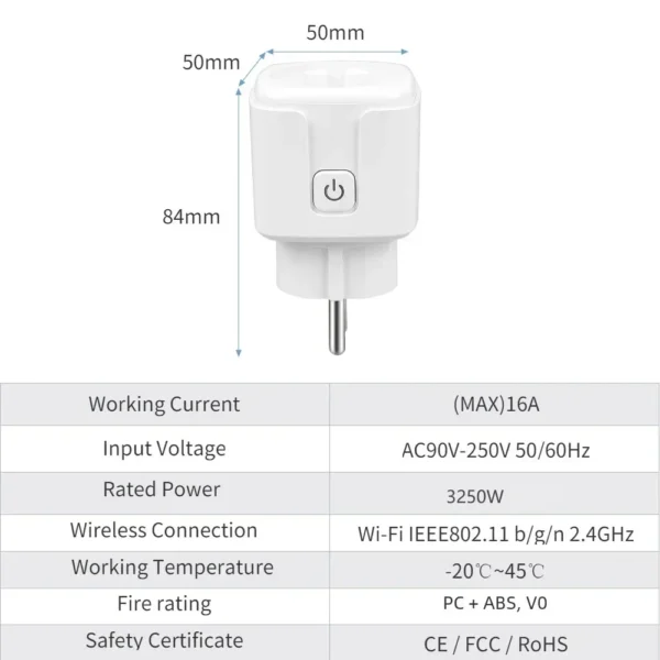 HomeKit WiFi 16A EU Smart Socket AC100~240V High Power Outlet APP Remote Control Timer Plug Works With Alexa Google Apple Siri - Image 5