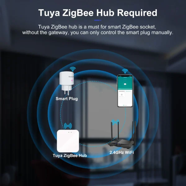 GIRIER Tuya ZigBee Smart Plug 20A Smart Home Outlet Socket EU 4200W with Power Monitor Function Supports Alexa Alice Hey Google - Image 6