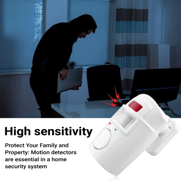 Infrared Motion Sensor Alarm - Burglar Alarm With 2 Remote Controls, Suitable For Home/Garages/Shops - Image 3