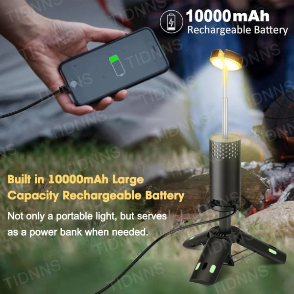 Telescopic Camping Light Rechargeable Fishing Lantern Dimming Night Atmosphere Light Emergency Light for Power Failure 10000mAh - Image 2