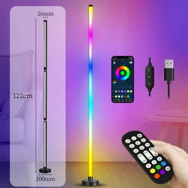 RGB LED Floor Lamp Remote APP Control Music Sync Corner Lighting Timer Smart Modern Mood Standing Lamp for Bedroom Living Room - Image 6