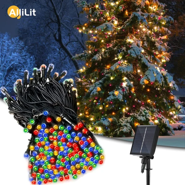 AlliLit Led Solar String Lights 8 Modes Fairy String Lamp Waterproof Garden Wedding Party Garland Christmas Decoration