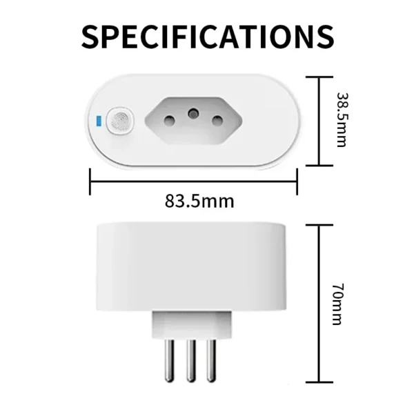 TNCE Brazil Plug 16/20A adapter WIFI/Zigbee socket with Power Monitor Smart Life App control Alexa Google Home Controle vioce - Image 6