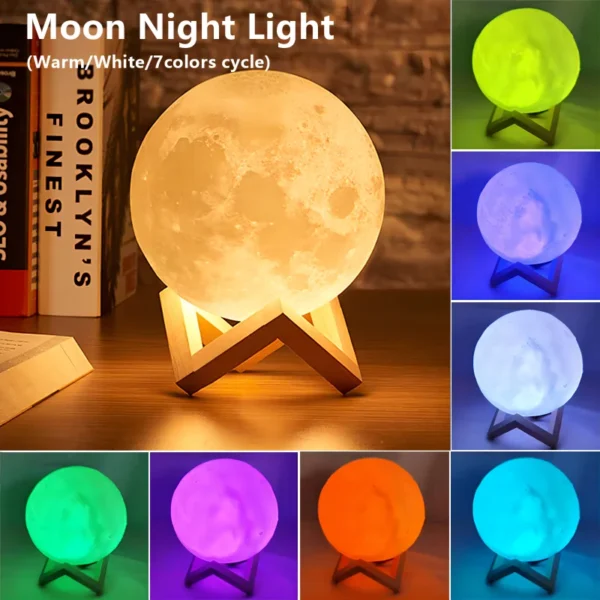 Book Light LED Moon Light Galaxy Light, Moon Night Light, Girl, Boy, Child Birthday Gift, Bedroom Decoration Indoor lighting - Image 2