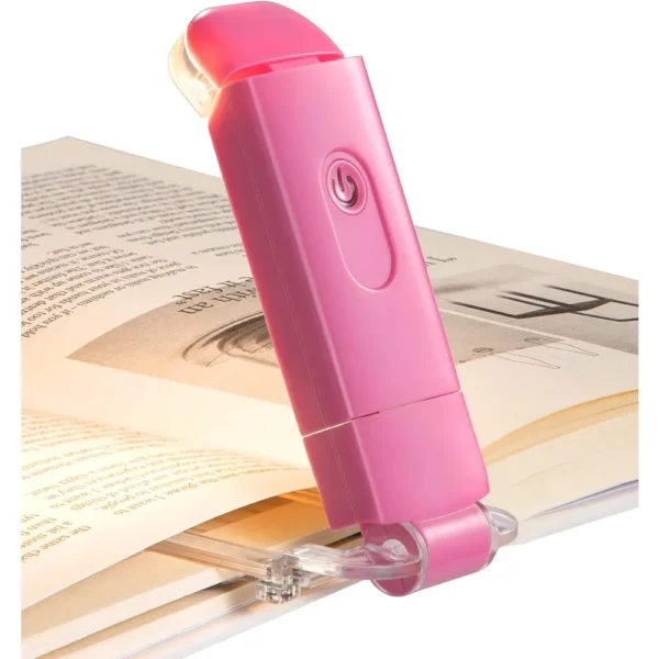 USB Rechargeable Book Reading Light, Warm White, Adjustable Brightness, LED Clip-On Book Light, Perfect for Reading in Bed