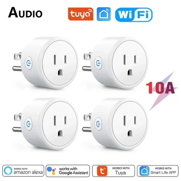 Tuya Smart Plug WiFi Power Socket US 10A Wireless Outlet With Timing Smart Life APP Remote Control Works With Alexa Google Home