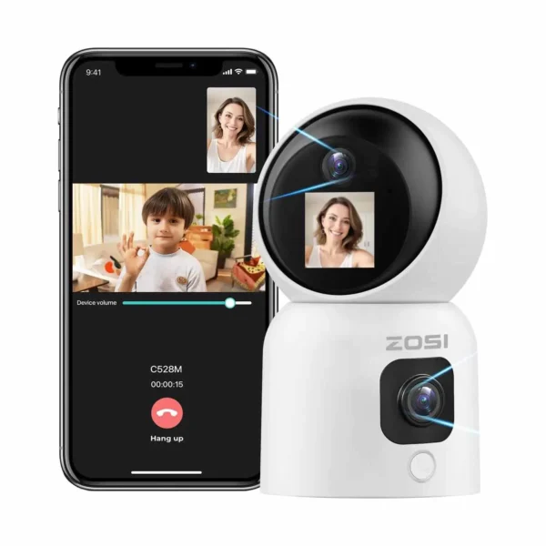 ZOSI 6MP 4MP Dual-Lens Indoor Security IP Camera Two-Way Video 2.4G/5G WiFi C528 360° Views Pan/Tilt Home Baby/Pet Dog Monitor