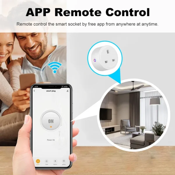 Tuya Zigbee Smart Socket 20A UK Smart Plug Power Monitor Timing Function Home Outlet Smart Life APP Works with Google Home Alexa - Image 4